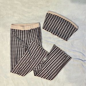 NWOT Vrg Girl Less Talk Check Set Brown Size L